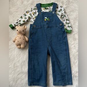 John Deere Soft Blue Denim Overalls & Tractor Tee for Toddler